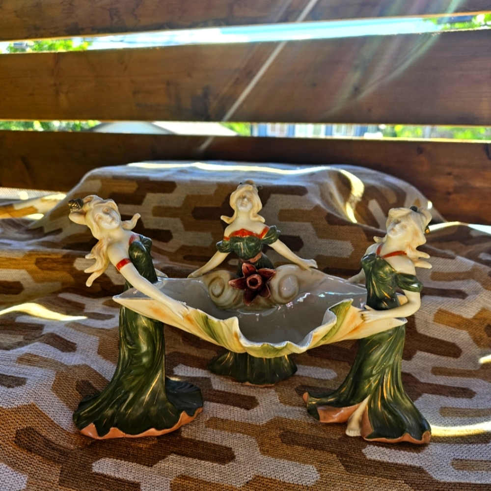 Vintage Nymphs Seashell Dish